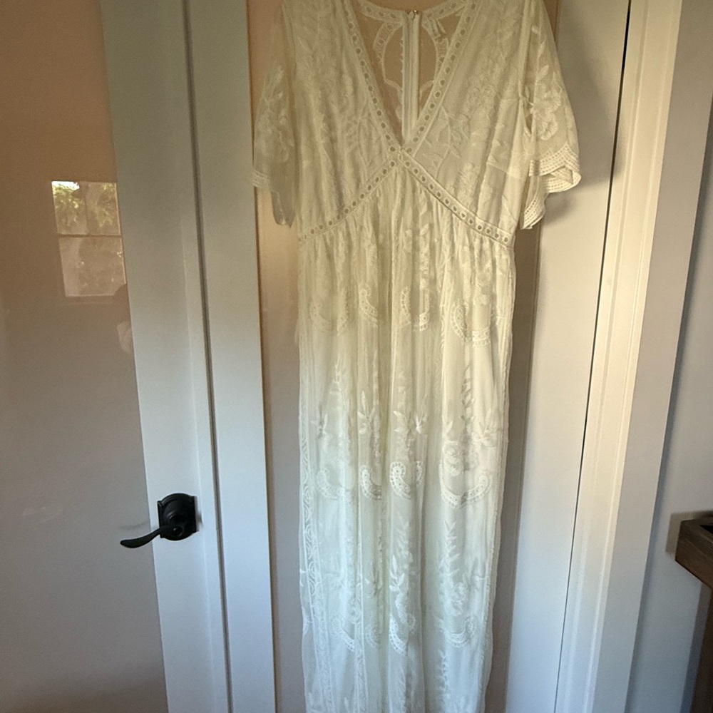 Pinkblush White Lace Maxi Dress